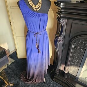 Jessica Simpson Blue and Black One-Shoulder Dress
